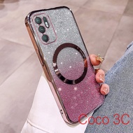 Casing OPPO Reno 6 Pro 5G Reno 6Z 5G Plating Glitter Phone Case Silicone Shockproof Cover New Design Wireless Magnetic Charging Clear Cases