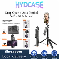 1.96M Selfie Stick Tripod Aluminum Alloy 4‐Axis Rotate Bluetooth Remote for Vlog Live Streaming