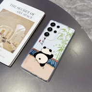 Panda Bamboo for Samsung 24 Ultra Case S26 Ultra S25 S24 Plus S23 FE S22 S21 S20 Screen Protector Ca
