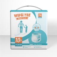 [สินค้าใหม่] HugHIe ผ้าอ้อมผู้ใหญ่ สูตรบางเบา มีอัตราการดูดซึมสูง 2000CC S/M/L/XL/XXL（100pcs）กางเกงด