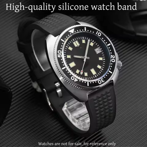High-quality silicone watch bands compatible with Submariner, Seiko 007, Turtle, and Mini Marine Mas