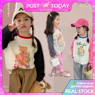 Ready Stock Kids Tshirts Cute Bear Printing Tshirts Girl Tshirts Angel Splicing Tshirts Loose Wild