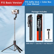 F15 Selfie Stick Tripod with Bluetooth Remote 6-Section Extendable Pole 360° Rotation Fill Light Opt