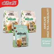 Akifcafe White Coffee 3 in 1 Combo 3 Bag Hazelnut + MilkTea + MilkTea 30gX15 sec