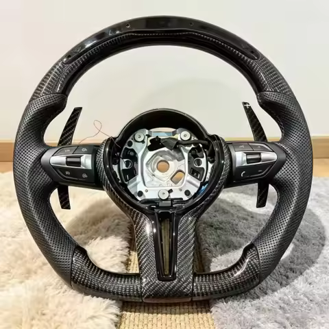 LED Customized Carbon Fiber Leather Car Steering Wheel For BMW E70 E84 E92 F32 F15 F22 F48 Car Inter