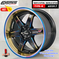 ล้อแม็กขอบ 18x9.5 ET25, 18x10.5 ET30 6รูx139.7 ยี่ห้อ Cosmis รุ่น Type-R (สีไทเทเนียม+เพลท) 🔥(ราคาต่อ1วง)🔥 ❗ขายยกชุด4วงเท่านั้นไม่ขายแยก ❗