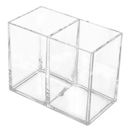Clear Acrylic Makeup Brush Holder Pen Pencil Cup Holder Cosmetic Storage Case Desktop Stationery Organizer Compartments for Home Office and School