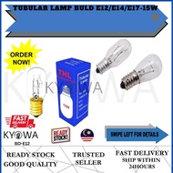 TUBULAR LAMP BULD E12/E14/E17-15W (BD-E)