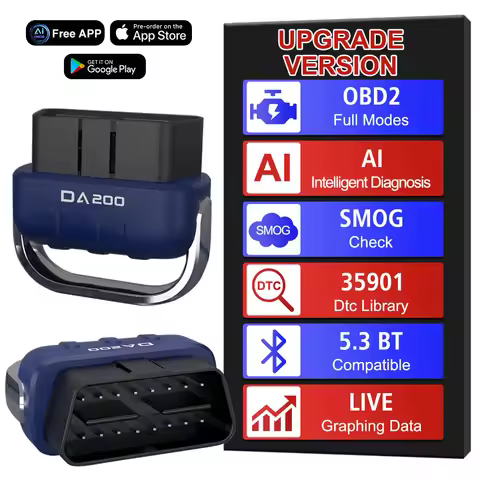 DA200 AI OBD 2 Scanner Fault Code Erase Code Reader Car Diagnostic Tools Bluetooth-Compatible Car Ba