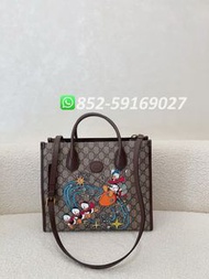 99新✨全港最平‼支持面交陪驗 ‼🌈GUCCI X DISNEY Donald Duck Interlocking G Tote Bag 648134-2N0AT-8679 Beige/ Brown 