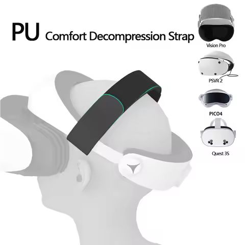 PU Comfort Decompression Head Strap for Vision Pro / PSVR2 / PICO4 / Quest 3 Adjustable Soft Pressur