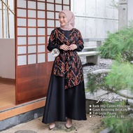 Baju Gamis Batik Kombinasi Songket Terbaru Gamis Wanita Muslim Modern