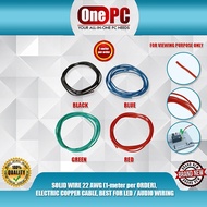 ONE PC SOLID WIRE 22 AWG (1-meter per ORDER), ELECTRIC COPPER CABLE, BEST FOR LED / AUDIO WIRING