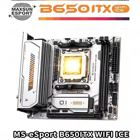 Maxsun B650M ITX Motherboard, AM5 Socket for Ryzen CPU, DDR5, PCIe5.0 x16 + 2*PCIe4.0 x4 M.2, ARGB &