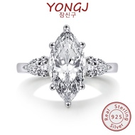 YONGJ Marquise Engagement Ring 8 Karat Cut Diamond Queen Zirconia Ring S925