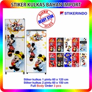 1 Door and 2 Door Refrigerator Stickers with 5 Character Motifs