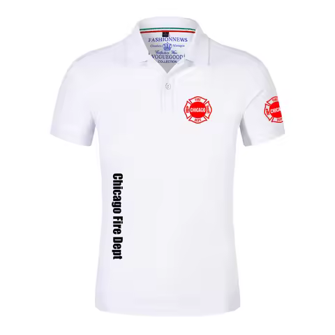New Chicago Fire Department Show Tv Show Duty Printing Fashion 2025 New Men's Summer Short Sleeves C