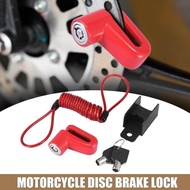 1 Set Motorcycle Disc Brake Lock With Red Rope Kit Aluminum Alloy Mountain Road Bike Anti-Theft Lock
