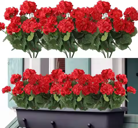 1/5pcs Artificial Plant Silk Begonia Flower Outdoor garden arch UV protection Wedding bride Home bon