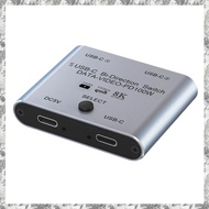 [I O J E] Switch Splitter for 2 Computers Bi Directional USB C KVM Switch 1 in 2 Out for 8K@60Hz/4K@