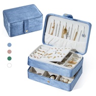 【LCG7】-Women'S Velvet Double-Layer Jewelry Case, Portable Travel Organizer for Jewels, Elegant Stora