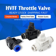 HVFF Pneumatic Air Tube On-Off Switch Valve 4 6 8 10 12mm Pipe OD Quick Connector Fittings