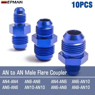 EPMAN 10PCS/LOT 4AN 6AN 8AN 10AN to AN4 AN6 AN8 AN10 Male Flare Coupler Union Straight Fuel Hose Ada