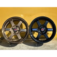 New Car Sport Rim RAYS TE37 Wheels 15x7J 4x100 ET35 Black & Satin Bronze - READY STOCK