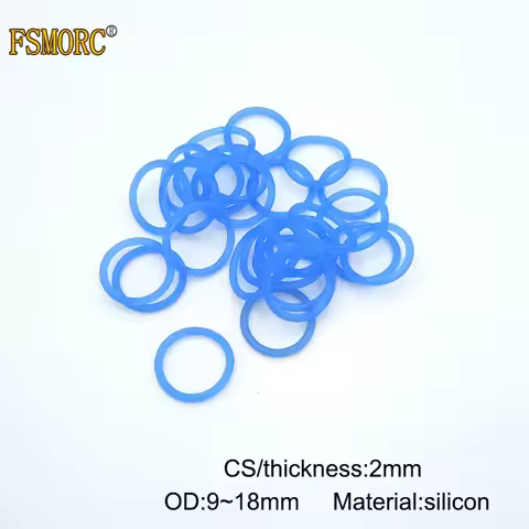 100pcs 2mm Thickness High quality blue silicon o-rings OD 6 7 9 12 13 15 16 18 19mm house use gasket