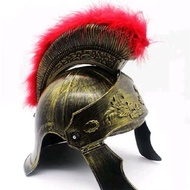 Gladiator Romanian ARMOUR Helmet with Red Feather halloween costume props hat | Roman gladiator helm
