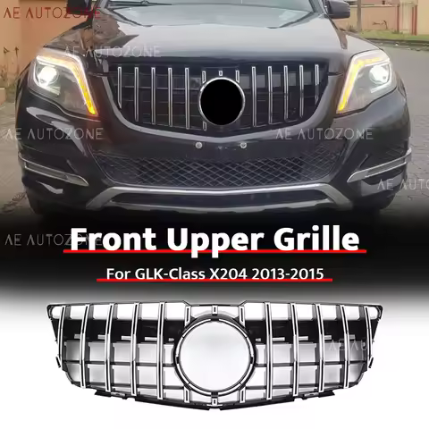 Chrome Silver Front Bumper Grille For GLK-Class X204 2013-2015 GLK250 GLK300 GLK350
