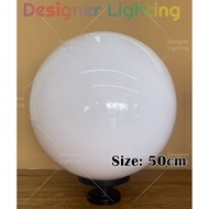 Outdoor Globe Light 20-Inch (50CM) Gate Lamp Weather Proof Globe Stand Gate Light For Pole Opal Lamp