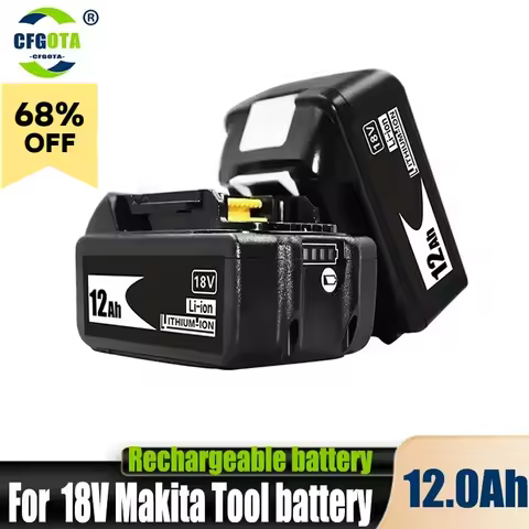 18V 12.0Ah Li-Ion Battery For Makita DDF487 DTW700 DGA404 DTD173 DHP487 Replacement 18v Power Tool B