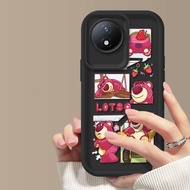 เคสโทรศัพท์มือถือสีดำสำหรับ Vivo Y02เคส Y02T Y02A เคสซิลิโคนป้องกันซองนุ่มกันกระแทกรูปการ์ตูนฝาครอบโ