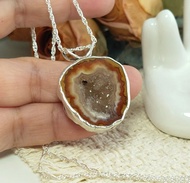 項鍊 天然 水晶洞 水晶簇 聚寶盆 雷公蛋 瑪瑙 迷你晶洞 925銀飾