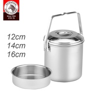 Zebra / Handle Pot 12cm 14cm Auto Lock / Stainless Steel Outdoor Camping Pot / Tingkat Food Container