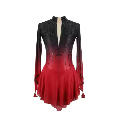 Children's Women's Customized Ice Skating Dress Girls' Long Sleeve Ballroom Ballet Costume Performan