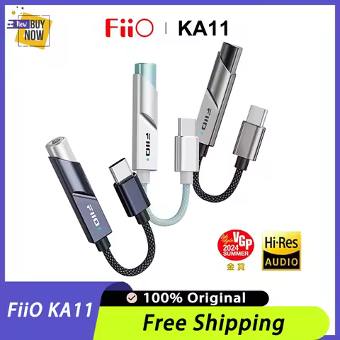 FiiO KA11 Hifi Sound USB DAC AMP Hi-Res Audio Type-C to 3.5mm Adapter USB Dongle DAD256 Headphone Am