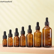 STAMWEEKEND Dropper Bottle with Scale Amber 5ml-100ml Vials Aromatherapy Travel Essential Oil Droppe