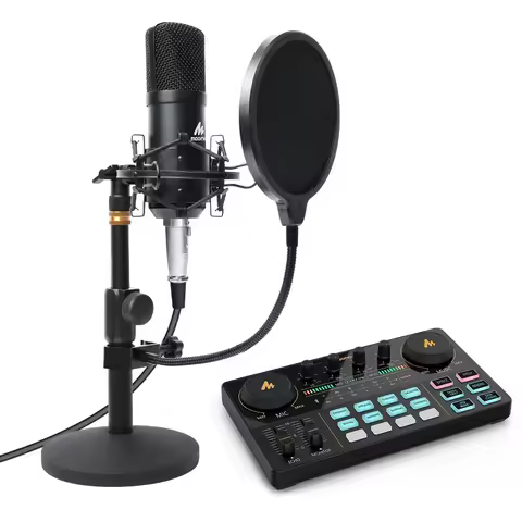 MAONO Music Mixer Condenser Studio Recording Microphone Kit Audio Interface Live Streaming Microfono