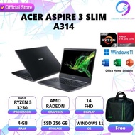 Acer Aspire 3 Slim A314 22 AMD Ryzen 3 3250 4GB 256ssd W11+OHS 14FHD