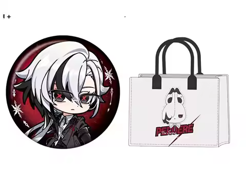 [Genuine] miHoYo Game Arlecchino Bag Genshin Impact Arlecchino Theme Badge Anime Felt Shopping Bag H
