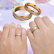 4s Grosir Solo || Cincin Couple Titanium Motif Pasir Gold Mix Silver Anti Karat Dan Luntur || Cincin