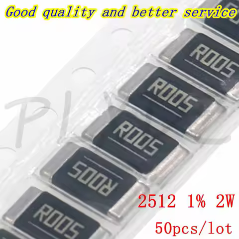 50PCS 2512 1% 2W Alloy Resistor R001 R002 R003 R010 R015 R020 R050 R060 R070 R100 R150 R300 R500 1mR