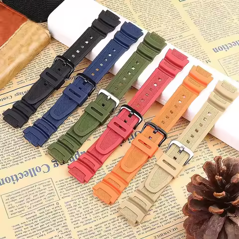 Resin Silicone Strap for Casio Watch Band SGW-300 SGW-300H/400/500 AE1200 AE1100 MRW-200 W218H Water