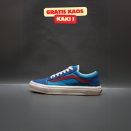 SEPATU VANS21 OLD SKOOL VAULT OG BIRU LAUT LIST MAROON KANVAS 36-43