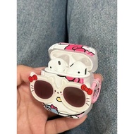 Cute Sunglass Kitty cat Case For AirPods 1st/2nd Generation Earphone Cover Airpods pro Protective Case Airpods 3rd Generation Soft TPU Case