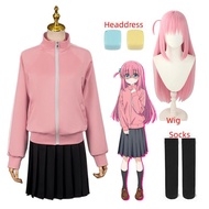 Bocchi The Rock Gotou Hitori Cosplay Uniform - Pink Jacket & Wig Set | Perfect for Women's Halloween