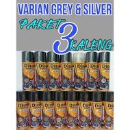 PAKET 3 KALENG pilok pilok diton cat premium VARIAN GREY &amp; SILVER paket 3 kaleng nardo grey v9483 police grey 9112 dark bluish grey 9179 silver grey 9815 vg9815 gun metal 400cc