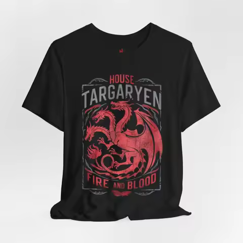 House of The Dragon Shirt Fire and Blood House Targaryen Team Black Shirt